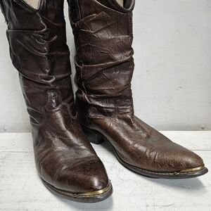 Dingo 15241 Brown Leather Slouchy Western Boots Womens 10 Cowgirl Cowboy